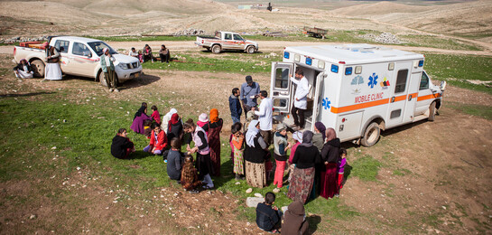 Unsere Bündnisorganisation action medeor unterstützt mobile Kliniken im Irak.