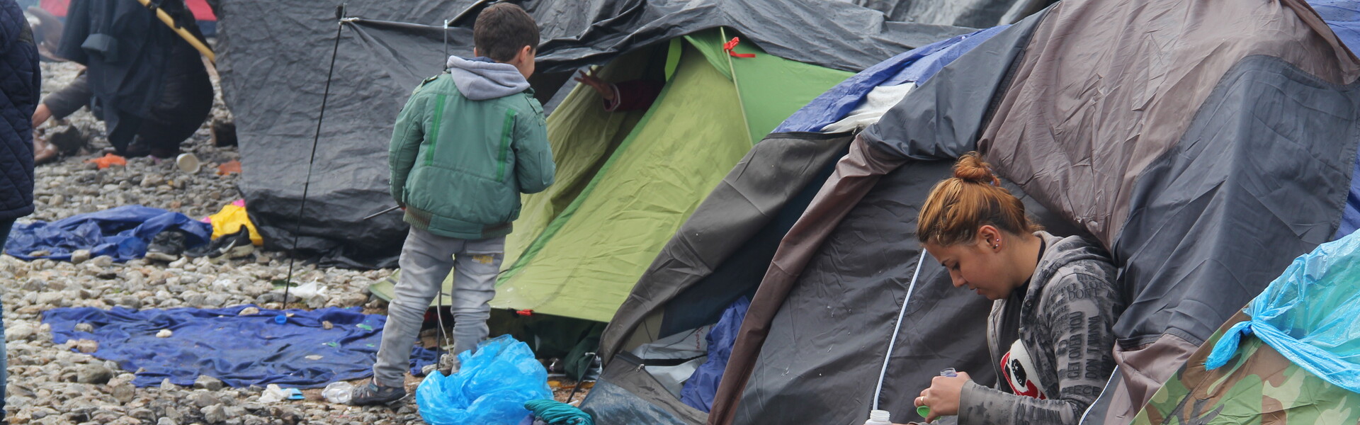 In Idomeni sind Flüchtlinge und Flüchtlingsfamilien in Zelten untergebracht.