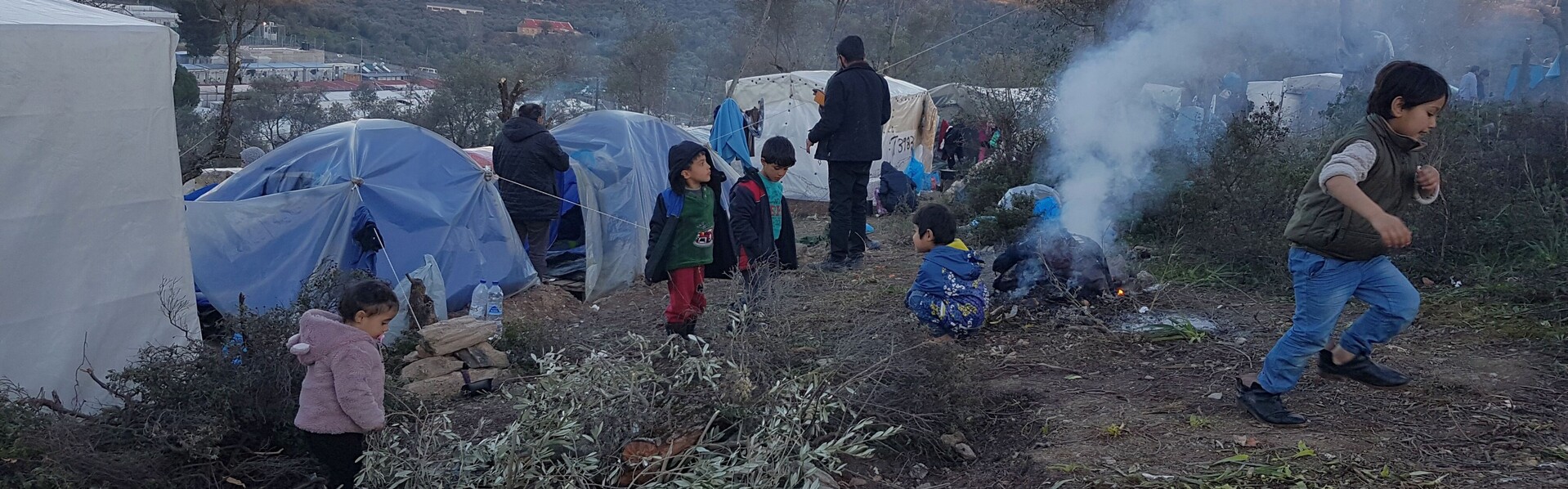 Kinder im griechischen Flüchtlingslager Moria, wo ein Brand große Zerstörung angerichtet hat (Symbolbild) 