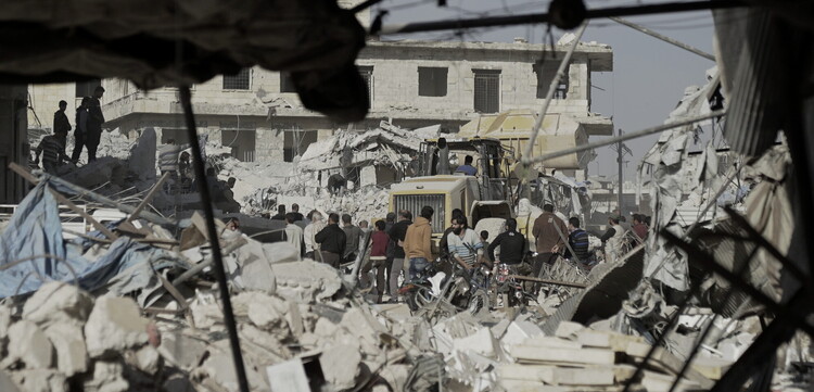 Krieg: Zerstörung in der syrischen Stadt Idlib Krieg: Zerstörung in der syrischen Stadt Idlib