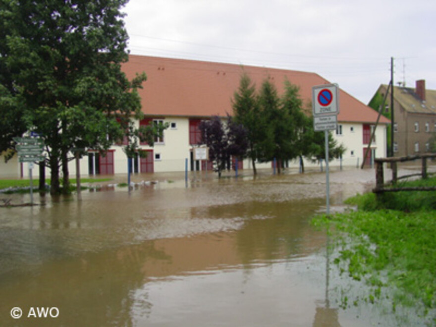überflutete Straße