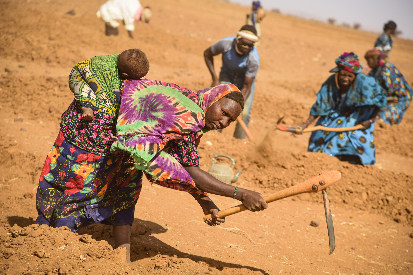 Eine Frau arbeitet in der Landwirtschaft im Niger