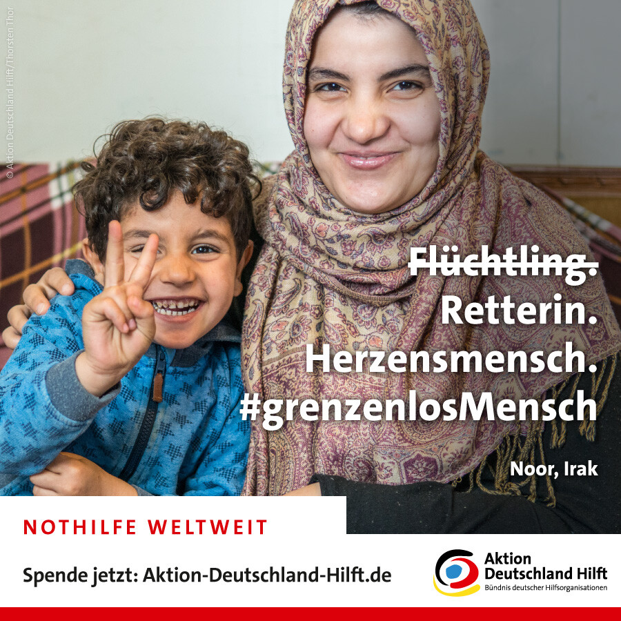Noor und ihr Sohn sind nach ihrer Flucht aus dem Irak in Griechenland angekommen