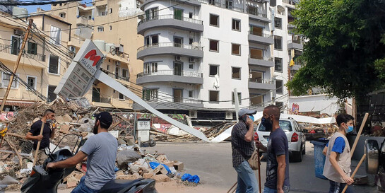 Aufräumarbeiten in Beirut nach der schweren Explosion in der libanesischen Hauptstadt