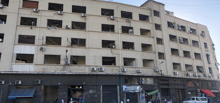 Ein zerstörtes Gebäude in Beirut Ein zerstörtes Gebäude in Beirut
