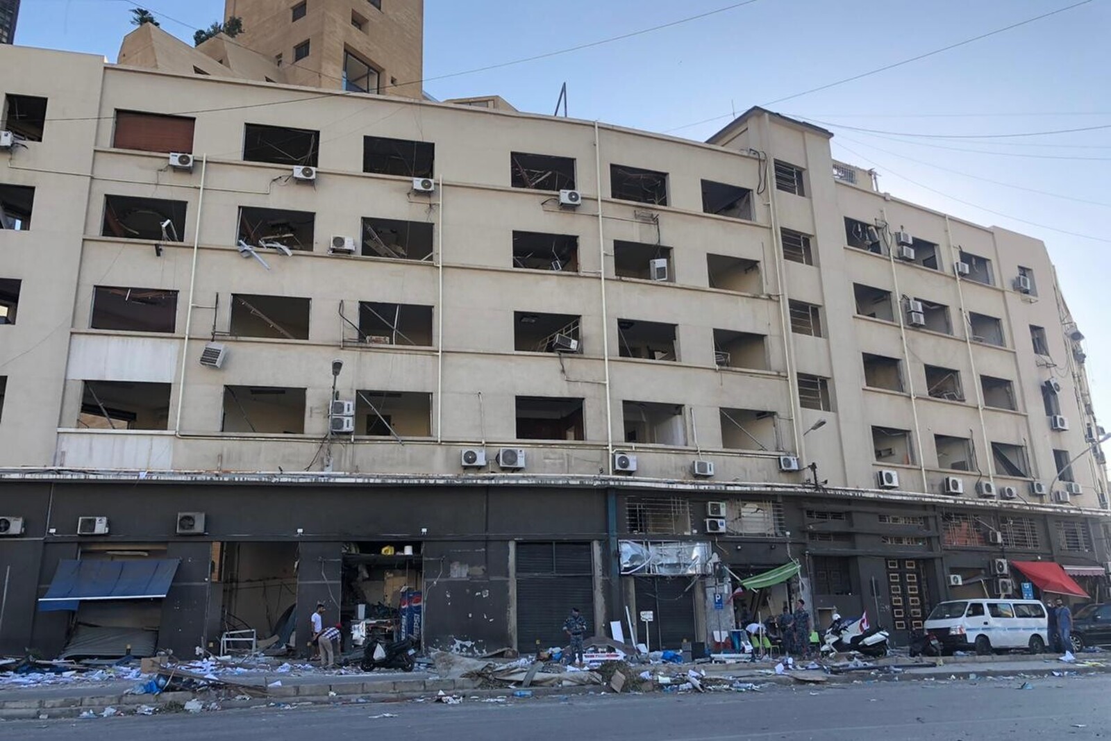 Ein zerstörtes Gebäude in Beirut