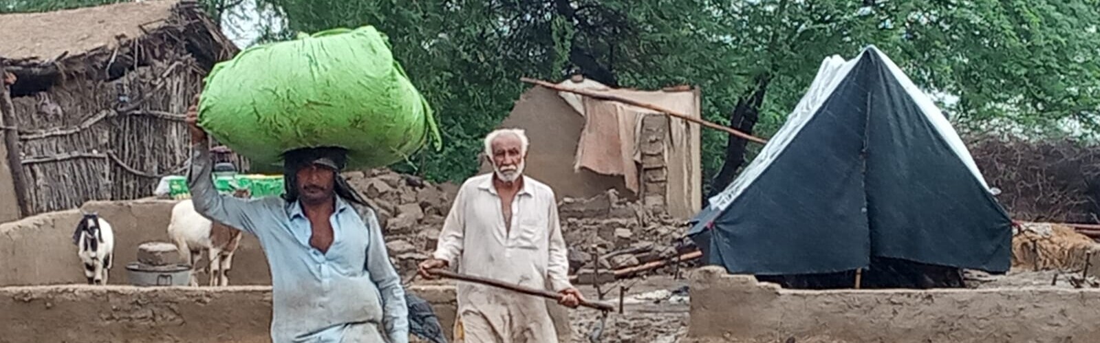 Die Menschen in Pakistan retten ihr Hab und Gut aus den Fluten