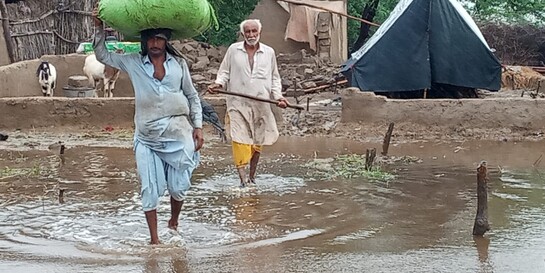 Die Menschen in Pakistan retten ihr Hab und Gut aus den Fluten
