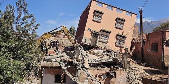 Ein zerstörtes Haus nach dem Erdbeben in Marokko