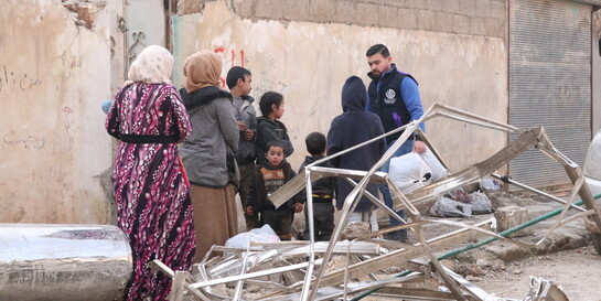 Helfer einer Parnterorganisation von arche noVa beim Einsatz in Syrien