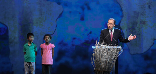 Ban Ki-moon hält eine Rede auf dem World Humanitarian Summit in Istanbul 2016.
