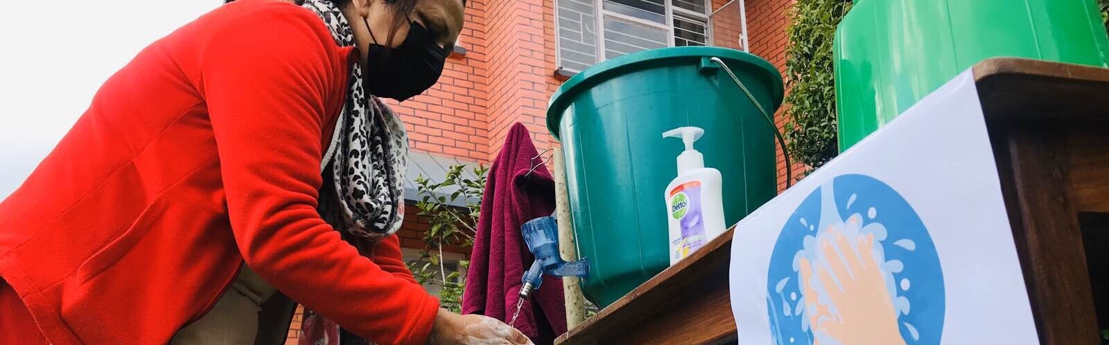 Hygienemaßnahmen,  um die Ausbreitung des Coronavirus in Nepal entgegenzuwirken