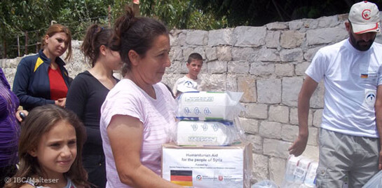 Verteilung von Hilfsgütern in Syrien