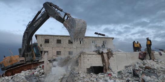 Aufräumarbeiten nach den Erdbeben in Syrien