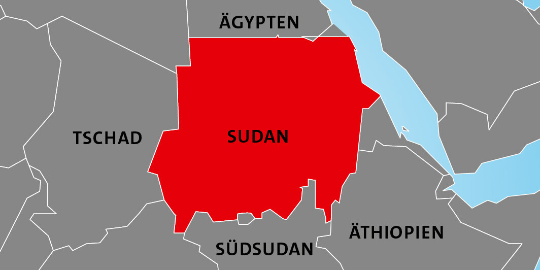 Lage des Sudans in Afrika Lage des Sudans in Afrika