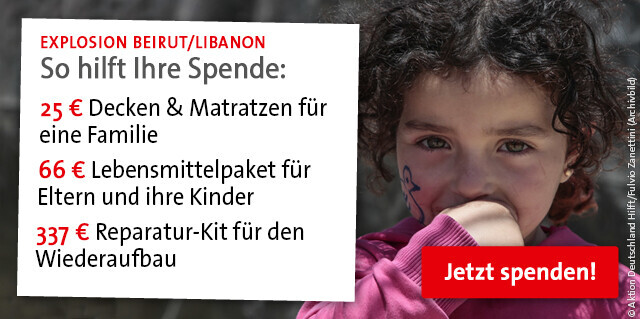 Explosion Beirut/Libanon – jetzt spenden!