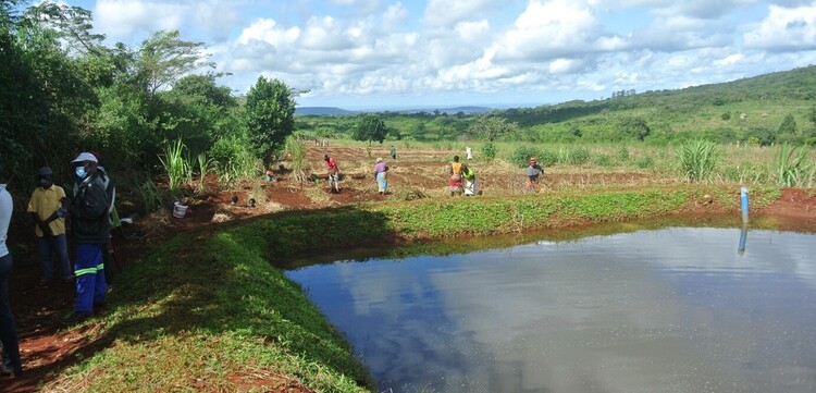 Ein Fischzuchtbecken in Mosambik Ein Fischzuchtbecken in Mosambik