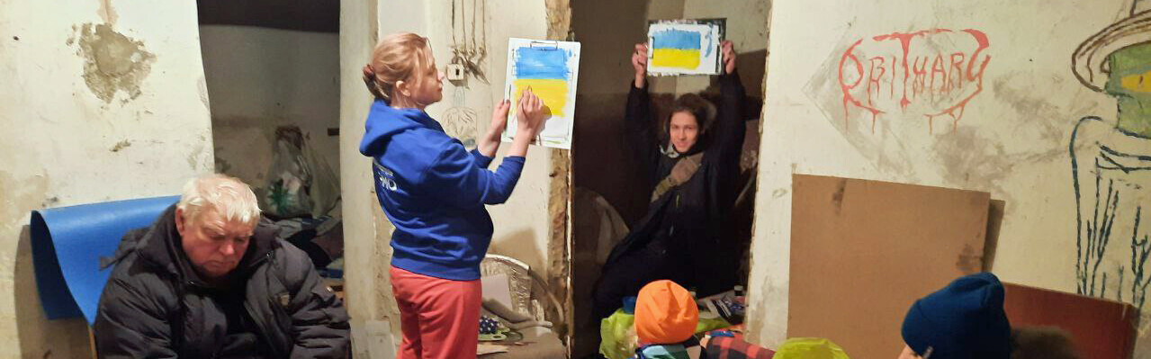 Menschen in Kiew warten in Schutzräumen auf ein Ende des Krieges 