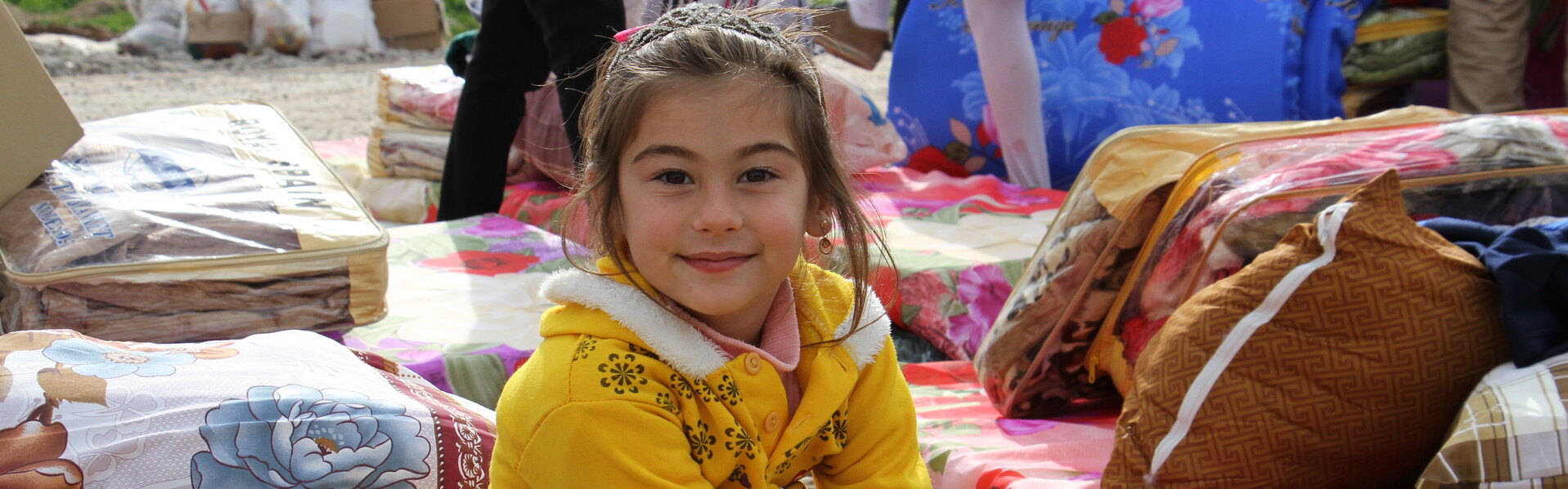 Ein Mädchen in einem Flüchtlingslager im Irak