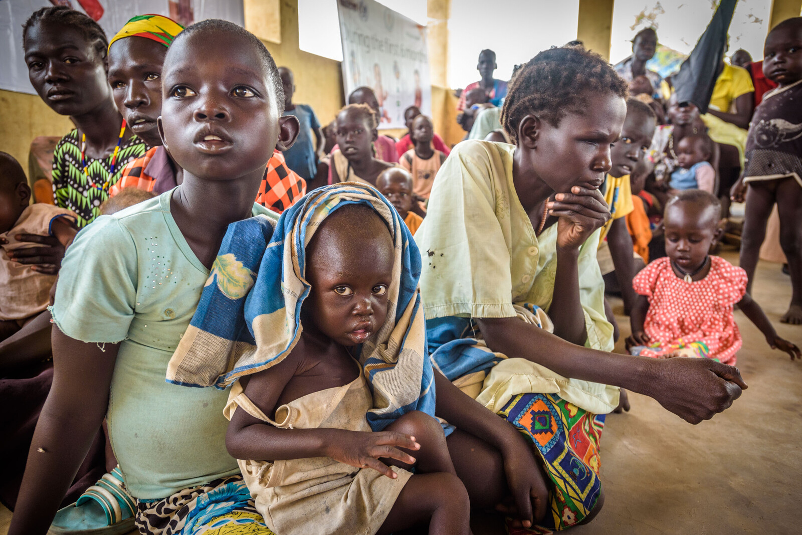 Vertriebene Menschen in einer Klinik im Südsudan