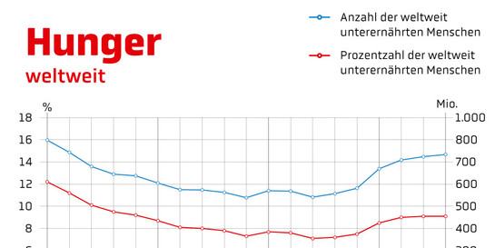 Infografik: So entwickelt sich der weltweite Hunger 