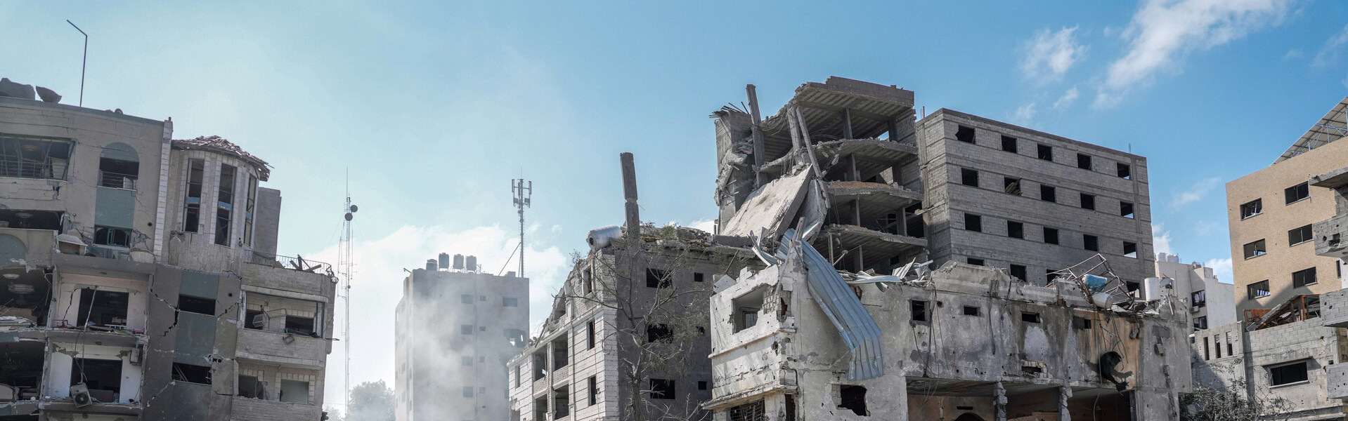 Zerstörtes Wohngebiet in Gaza