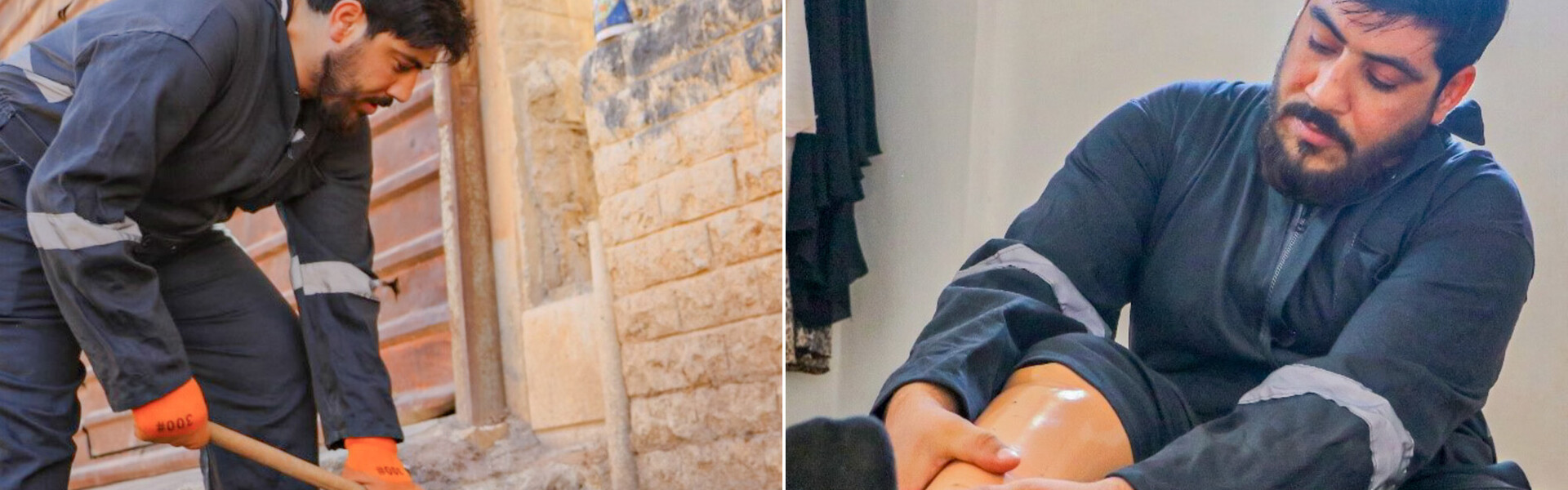 Yaser bei Bauarbeiten in der Erdbebenregion in Syrien