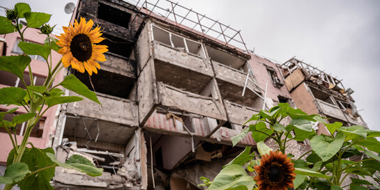 Ein leerstehendes Haus in der Ukraine