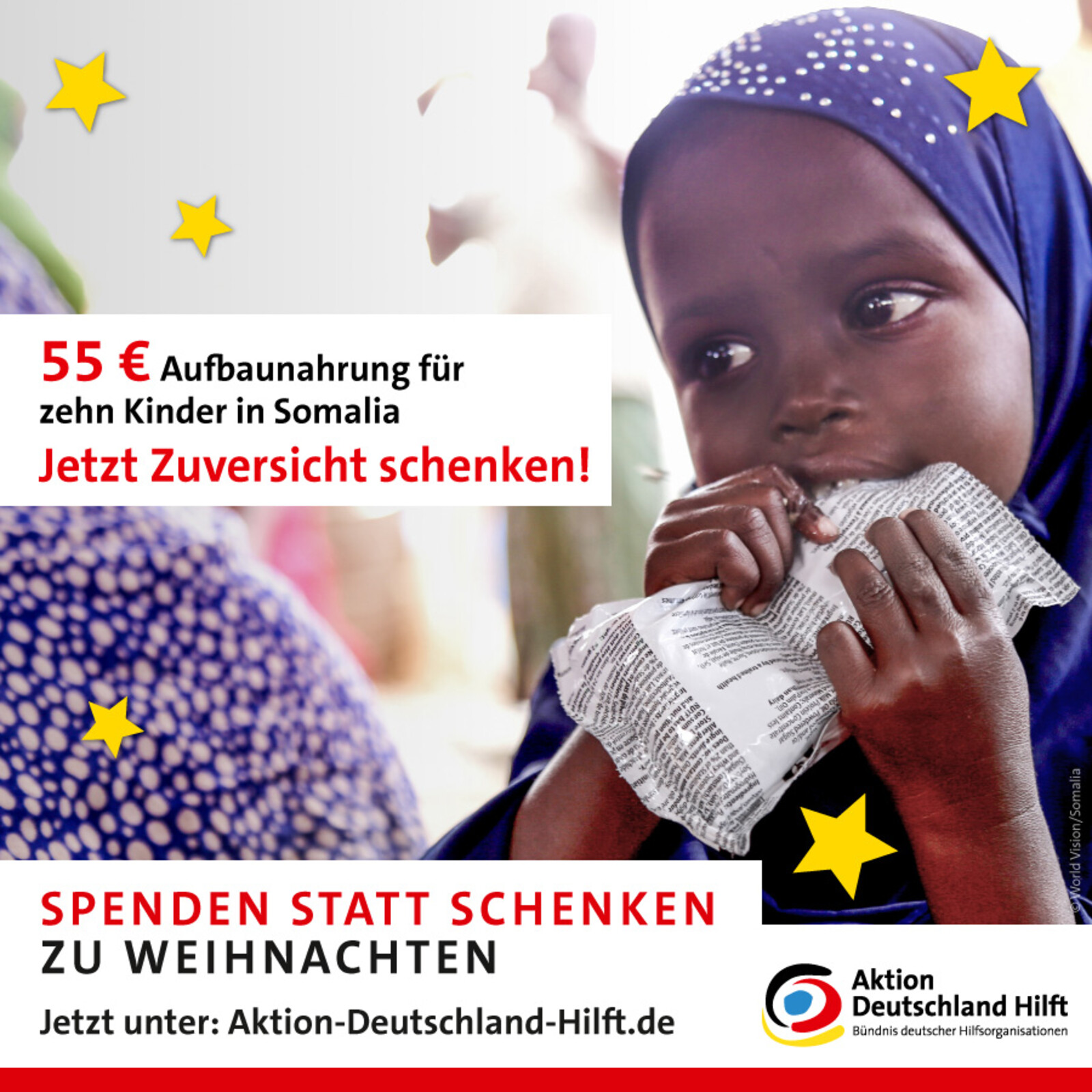 55 Euro für Spezialnahrung schenken unterernährten Kindern neue Hoffnung und eine Zukunft