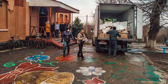 Auch während der Corona-Pandemie leisteten Hilfsorganisationen den Menschen in der Ukraine gemeinsam Hilfe (Archivbild)