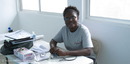 Dr. Santia Chancy, Ärztin in den JUH-Gesundheitsstationen in Léogâne, Haiti