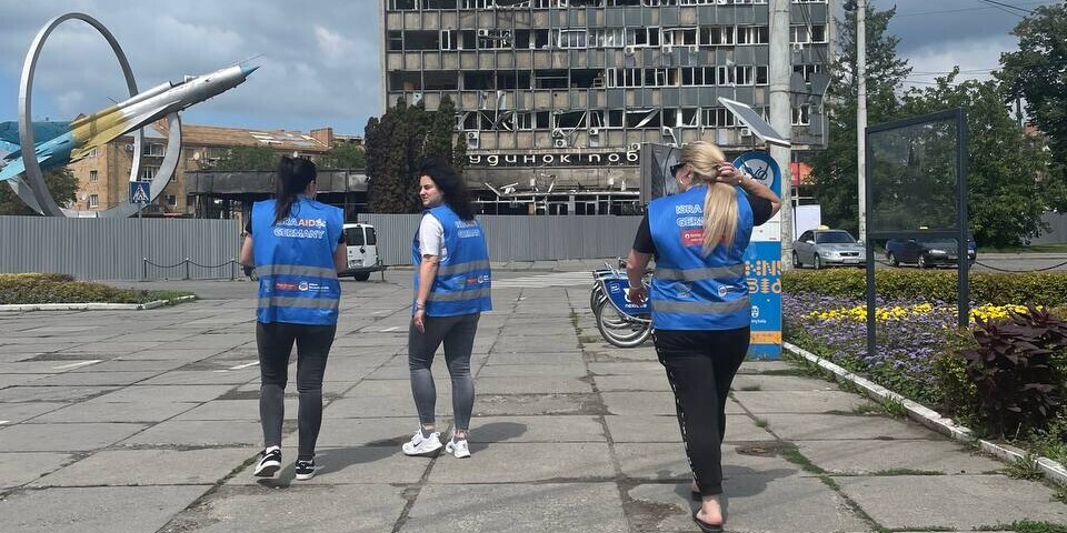 Helferinnen von IsraAID Germany in Winnyzja, Ukraine 