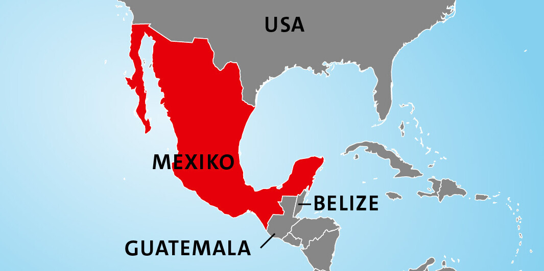 Länderkarte Erdbeben in Mexiko