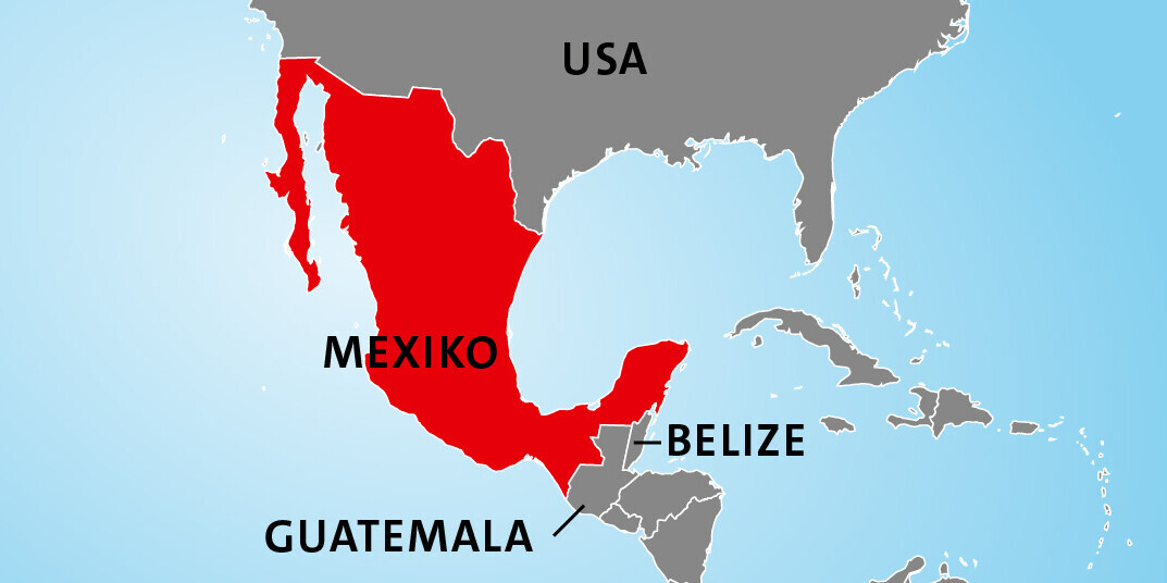 Länderkarte Erdbeben in Mexiko Länderkarte Erdbeben in Mexiko