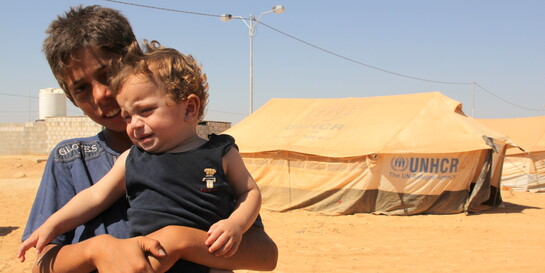 Zwei Kinder im Flüchtlingslager Zaatari in Jordanien
