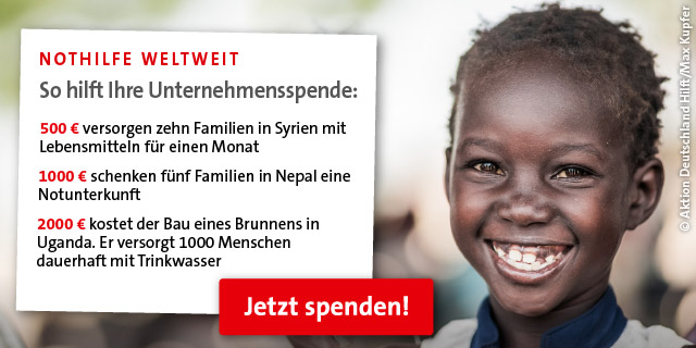 So hilft Ihre Unternehmensspende So hilft Ihre Unternehmensspende