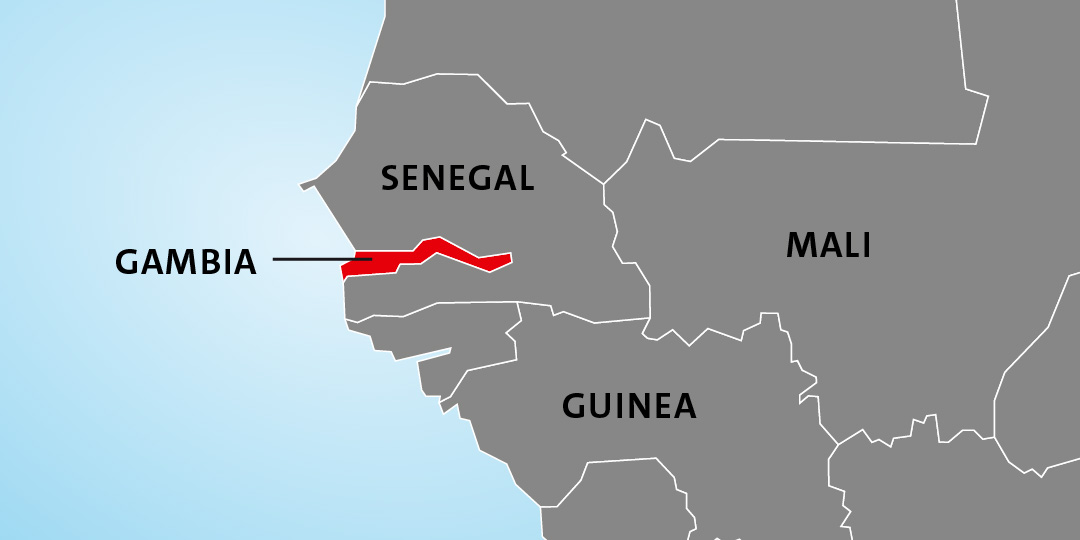 Lage von Gambia in Afrika