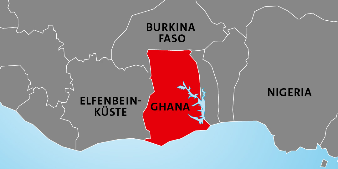 Die Lage von Ghana in Afrika Die Lage von Ghana in Afrika