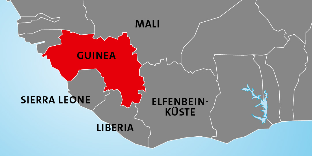 Lage von Guinea in Afrika