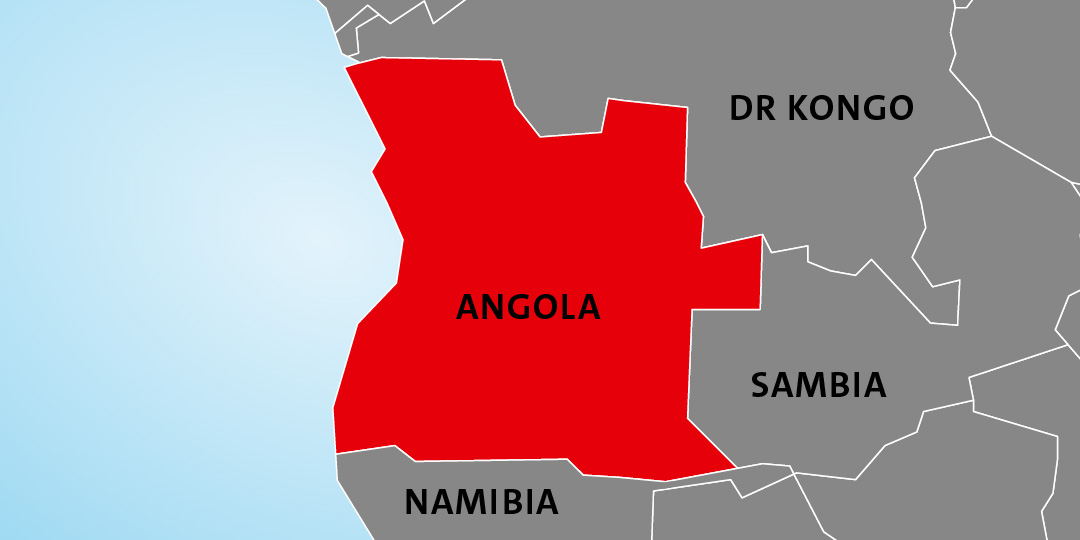 Lage von Angola in Afrika Lage von Angola in Afrika