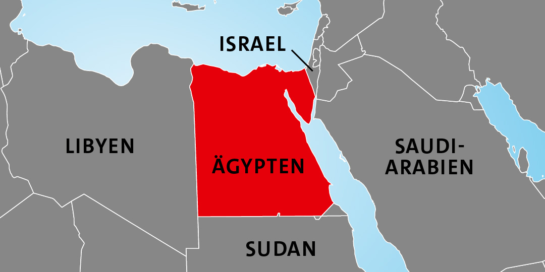 Ägyptens Lage in Nordafrika