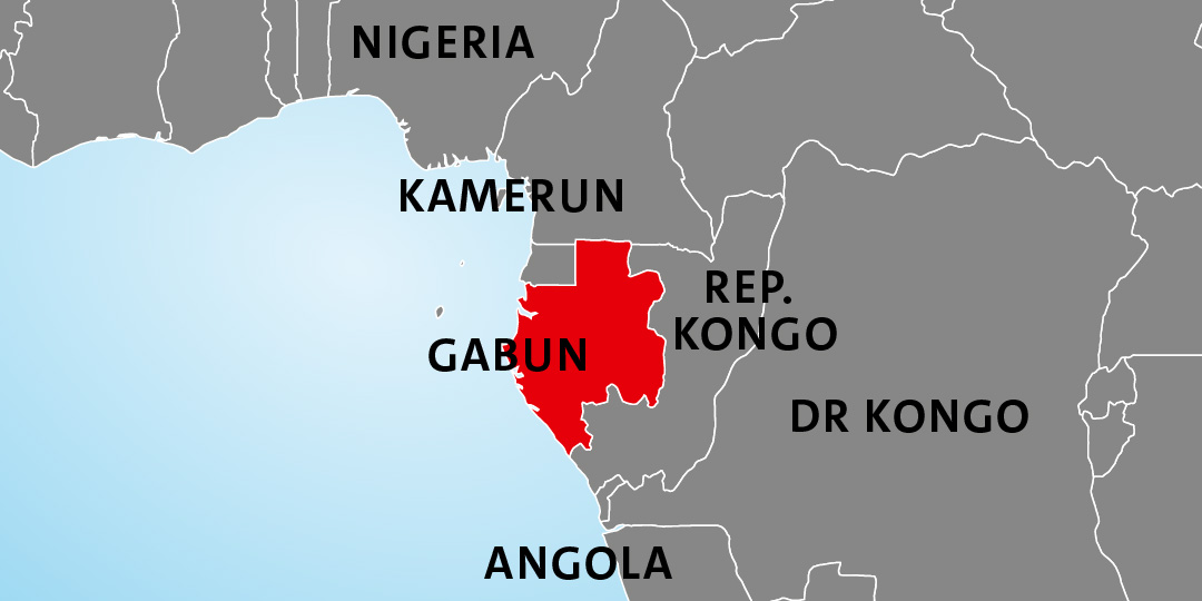 Lage von Gabun in Afrika