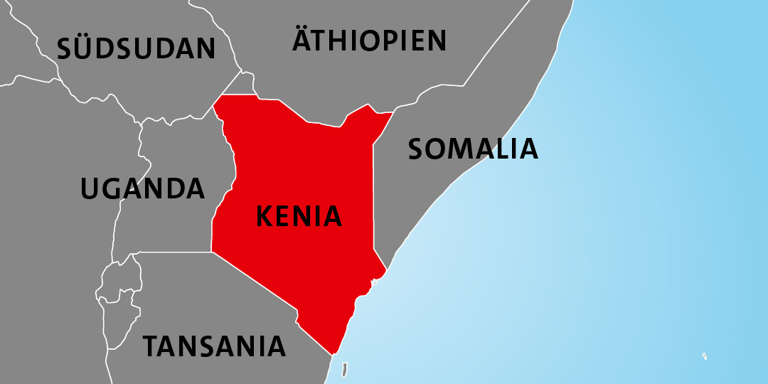 Lage von Kenia in Afrika Lage von Kenia in Afrika