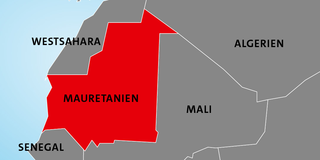 Lage von Mauretanien in Afrika Lage von Mauretanien in Afrika