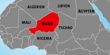 Die Lage von Niger in Afrika Die Lage von Niger in Afrika