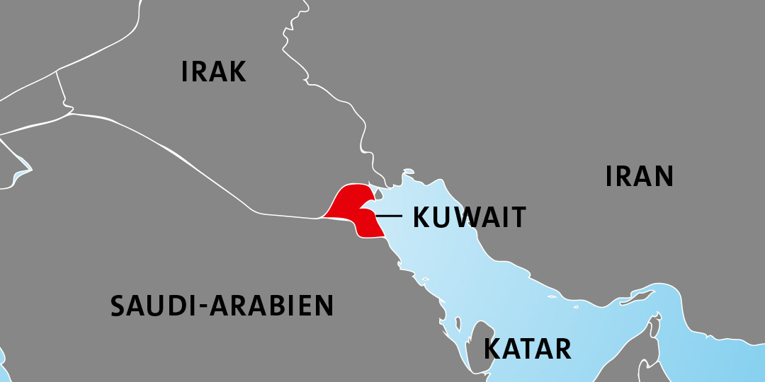 Lage von Kuwait in Asien Lage von Kuwait in Asien