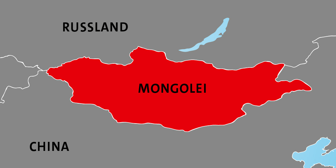 Lage der Mongolei in Asien Lage der Mongolei in Asien
