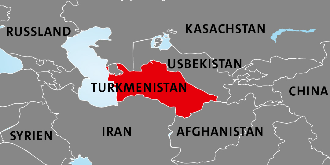 Lage von Turkmenistan Lage von Turkmenistan