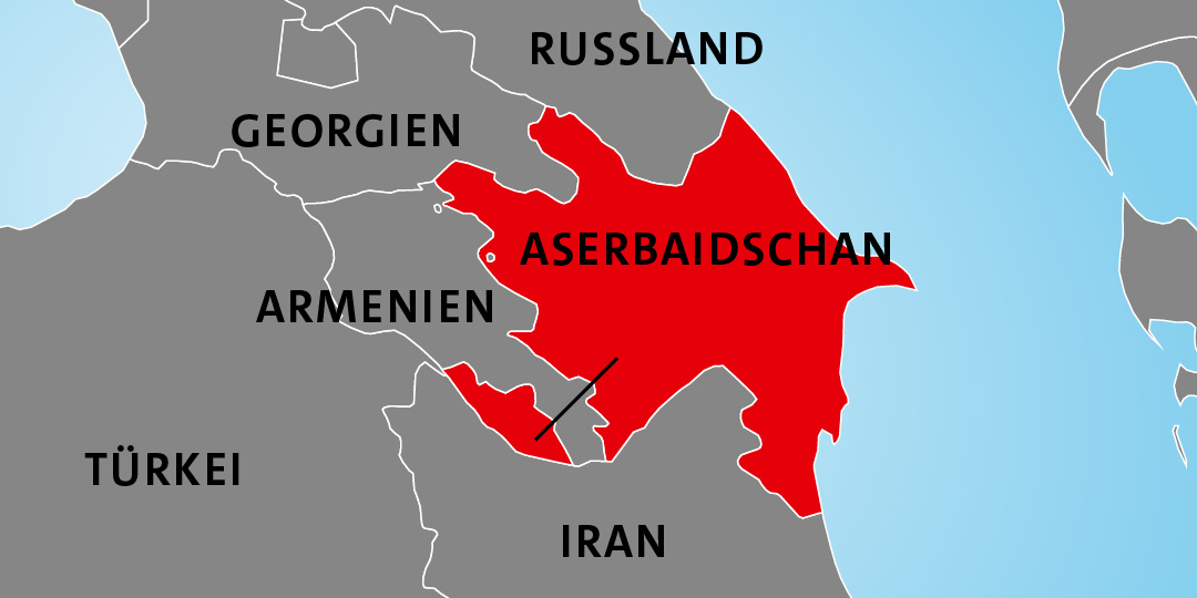 Lage von Aserbaidschan Lage von Aserbaidschan