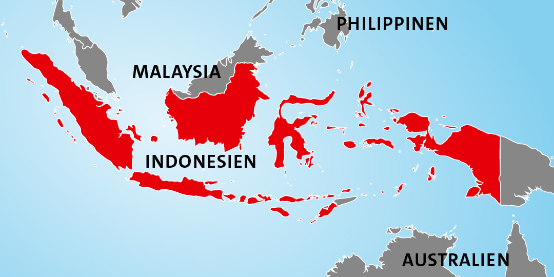 Lage von Indonesien in Asien